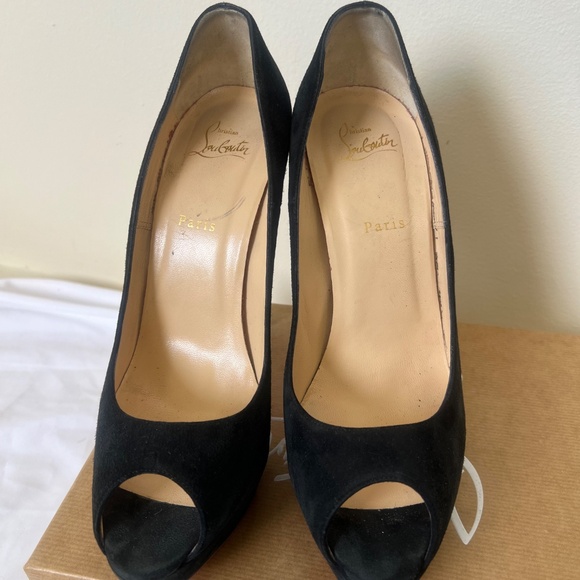 Christian Louboutin Black Peep Toe Heels - Picture 9 of 11